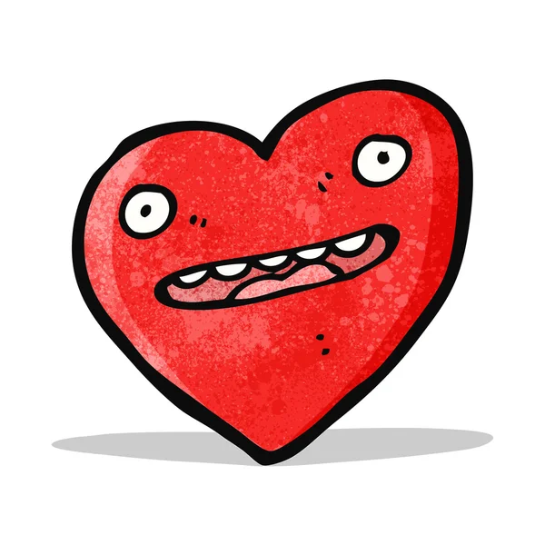 Loco personaje de dibujos animados corazón — Vector de stock