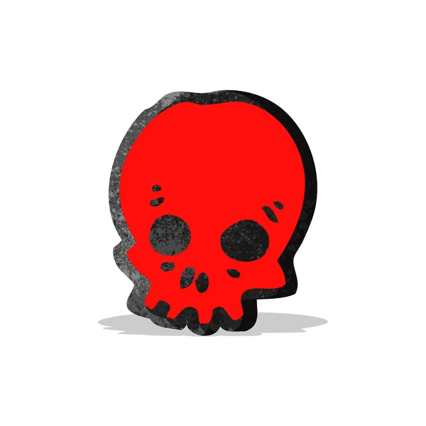 Rode skull cartoon-symbool — Stockvector