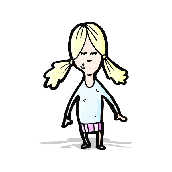 Cartoon blond meisje — Stockvector