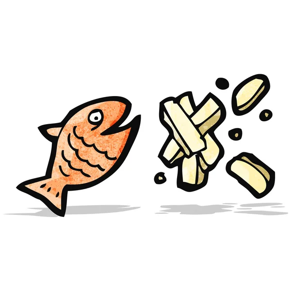 Fish and Chips Cartoon — Stockvektor