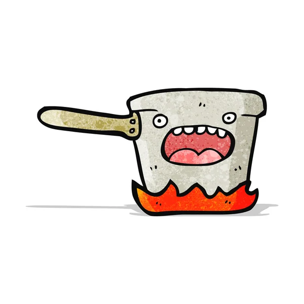 Cocina de dibujos animados cacerola — Vector de stock