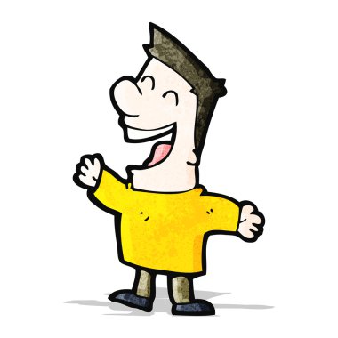 karikatür gülen adam