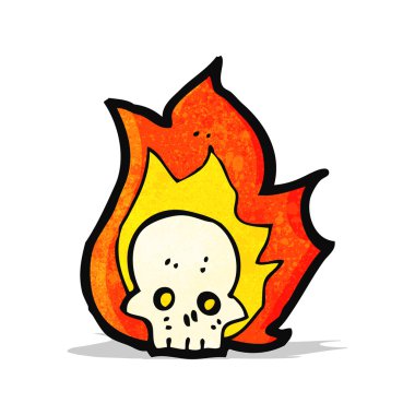 flaming çizgi film kafatası