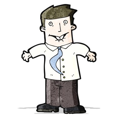 omuzlarında shrugging karikatür işadamı