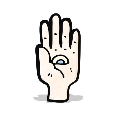 mistik el simgesi çizgi film