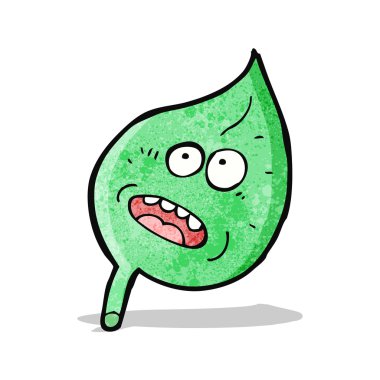 yüzü olan çizgi film yaprak