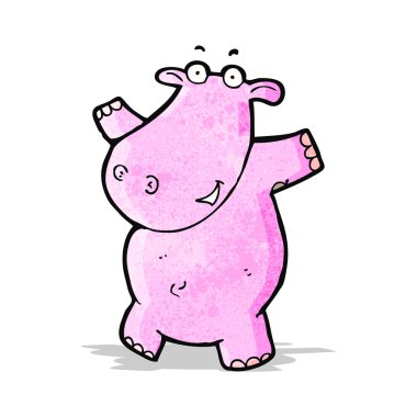 karikatür pembe su aygırı