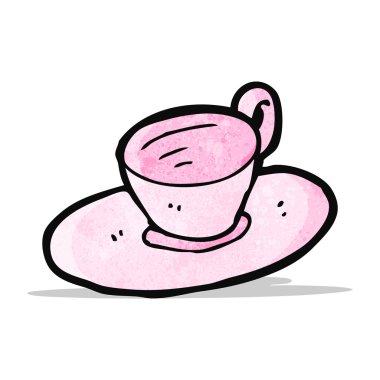 karikatür Kupası ve fincan tabağı