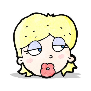 karikatür sıkılmış kadın