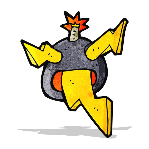 Louco bomba símbolo desenhos animados — Vetor de Stock