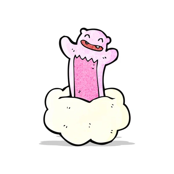 Cartoon roze teddy op wolk — Stockvector