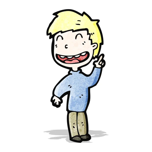 Karikatur grinsender Junge — Stockvektor