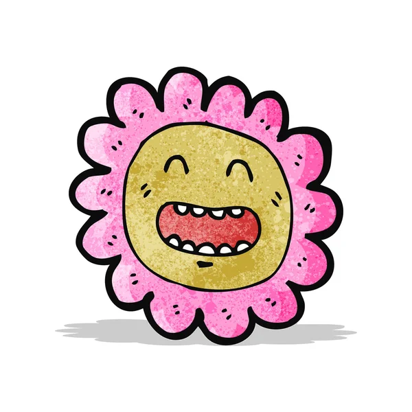 Happy cartoon bloem — Stockvector