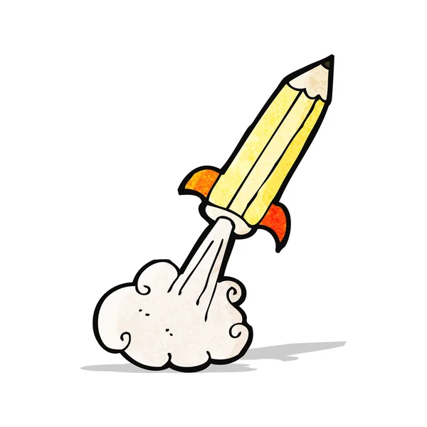 Cartoon rocket pencil — Stock Vector