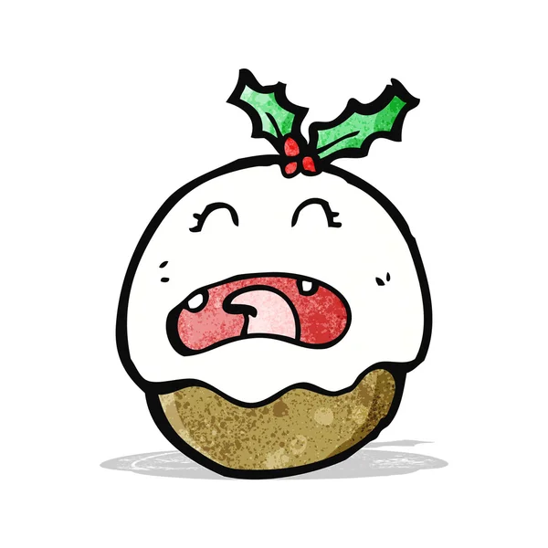 Dessin animé pudding de Noël — Image vectorielle