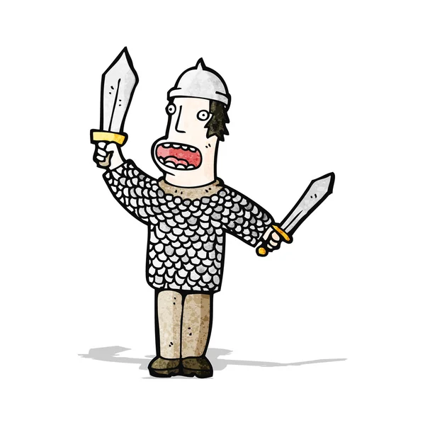 Cartoon medieval soldier — Stock Vector