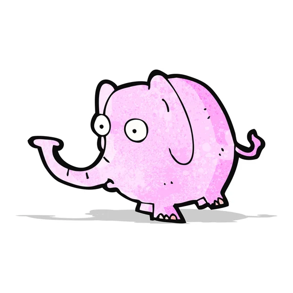 Elefante rosa dos desenhos animados — Vetor de Stock