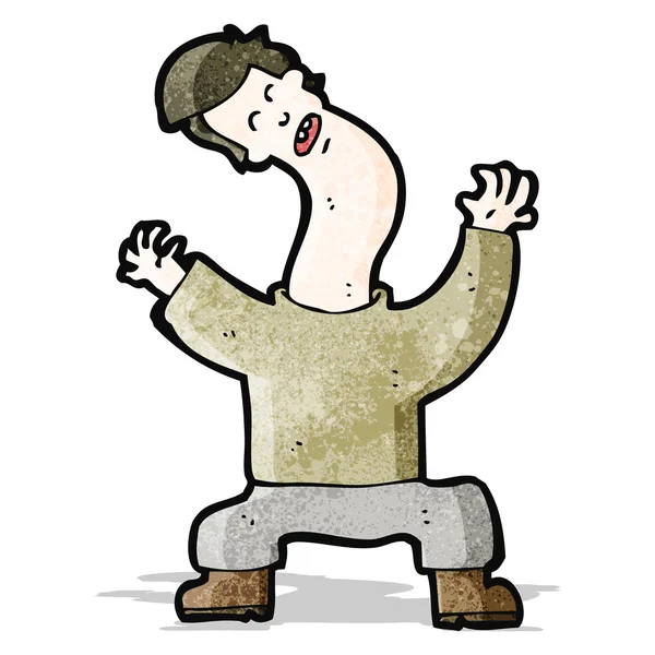 Uomo dei cartoni animati con collo piegato — Vettoriale Stock