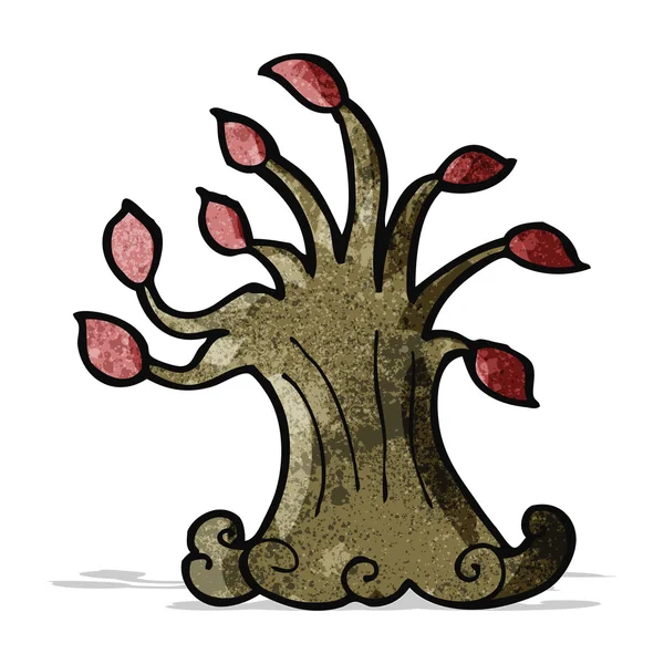 Dibujos animados espeluznante viejo árbol — Vector de stock