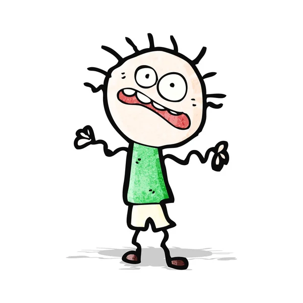 Cartoon nervous doodle man — Stock Vector