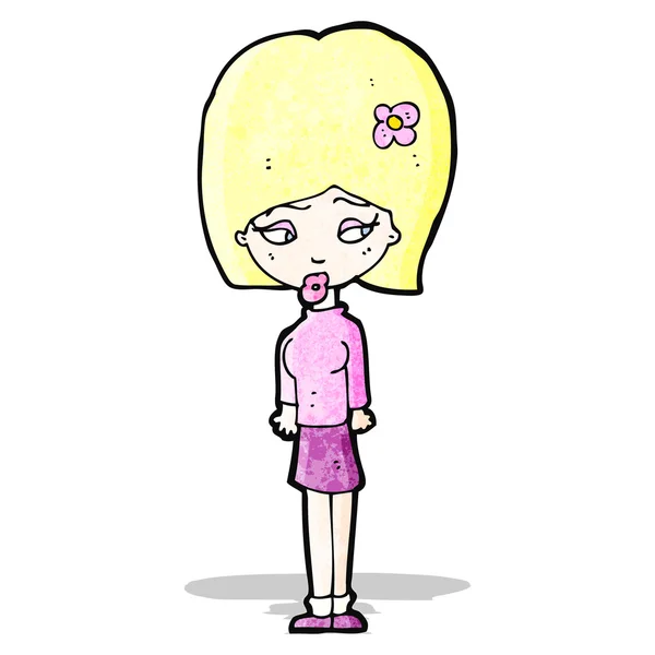 Kreskówka blond dziewczynka — Wektor stockowy