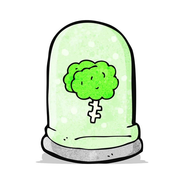 Cartoon brain in jar — Stock Vector