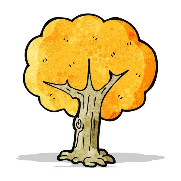 Árbol de dibujos animados en otoño — Vector de stock