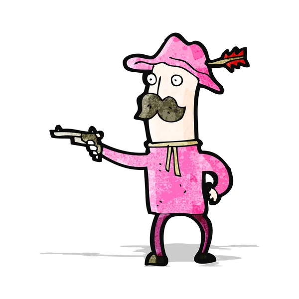 Desenho animado cowboy rosa — Vetor de Stock