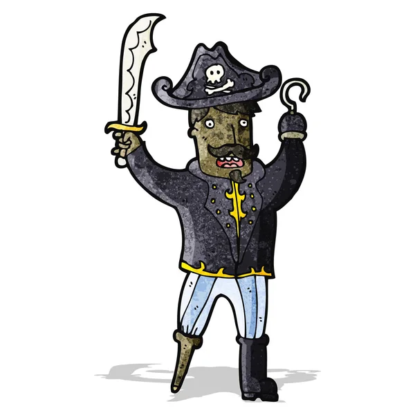 Piraten-Kapitän im Zeichentrickfilm — Stockvektor