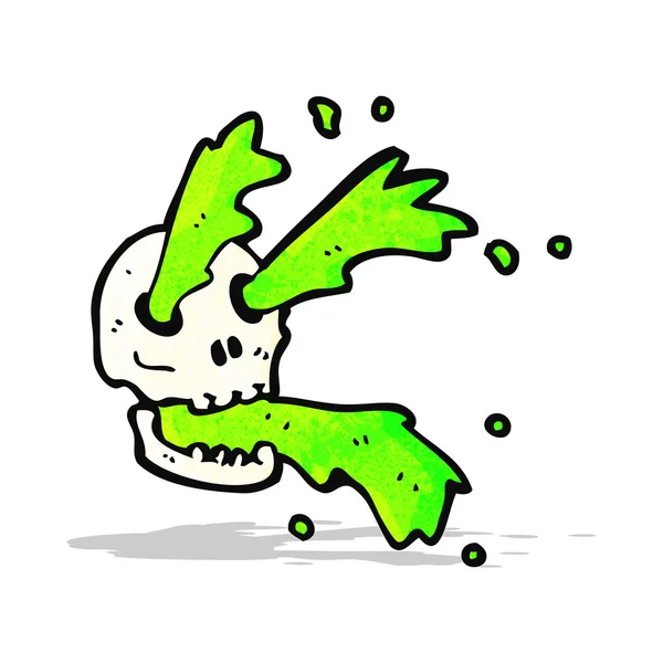 Cartoon spurting slime skull — Stock Vector