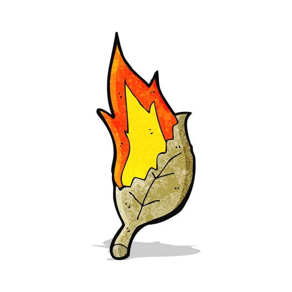Cartoon burning leaf — Stock Vector