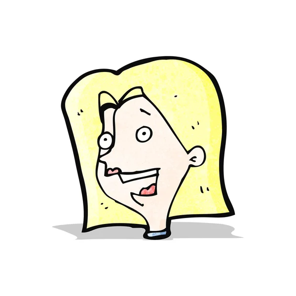 Cartoon happy blond kvinna — Stock vektor