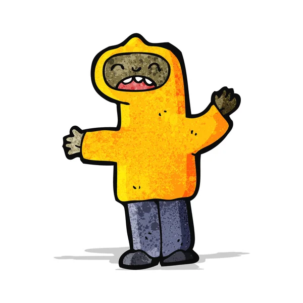 Muchacho de dibujos animados con capucha — Vector de stock