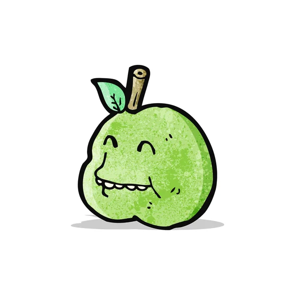 Divertente personaggio dei cartoni animati mela — Vettoriale Stock