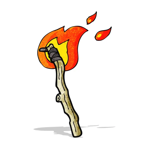 Flaming antorcha de dibujos animados — Archivo Imágenes Vectoriales