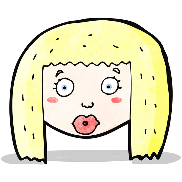 Cartoon verrast blonde vrouw — Stockvector