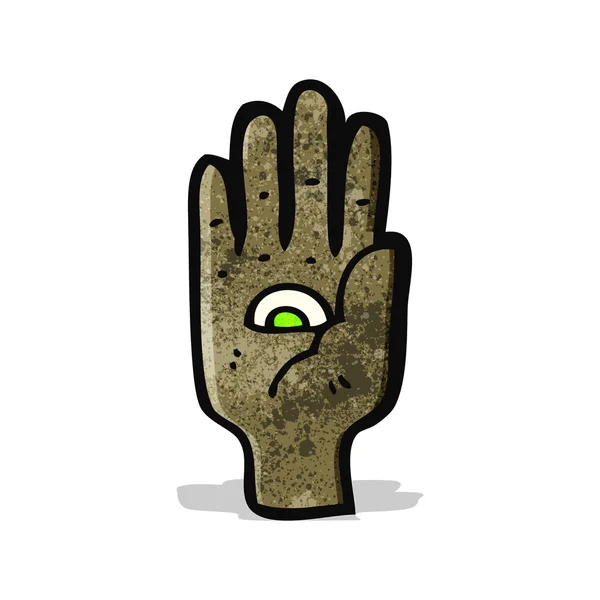 Místico mão símbolo cartoon — Vetor de Stock