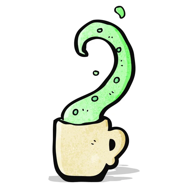 Cartoon tentacle in teacup — Stock Vector