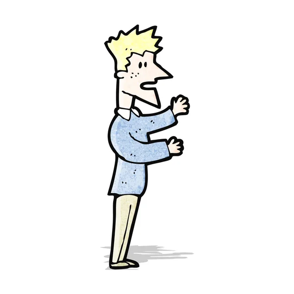 Karikatur gestresster blonder Mann — Stockvektor