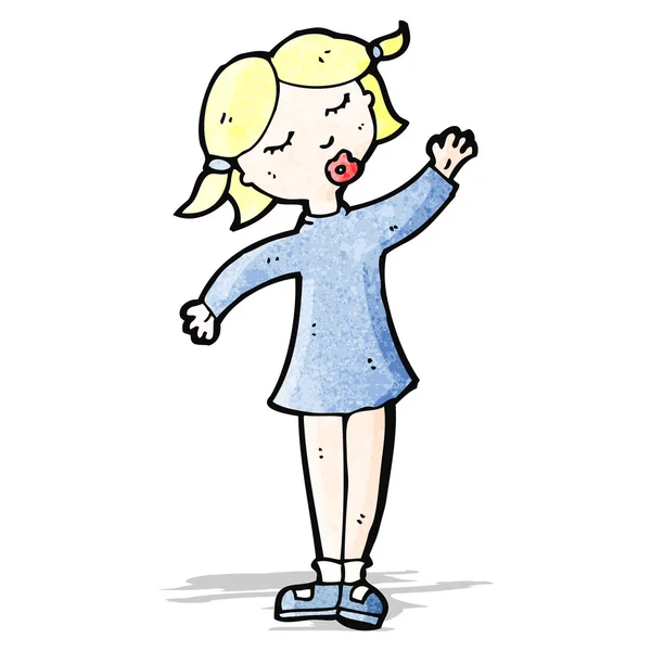 Cartoon vrij blond meisje — Stockvector