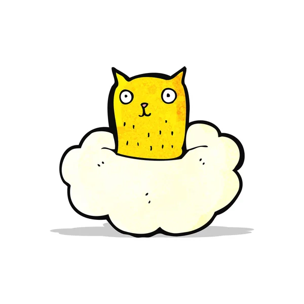 Cartoon kat op wolk — Stockvector