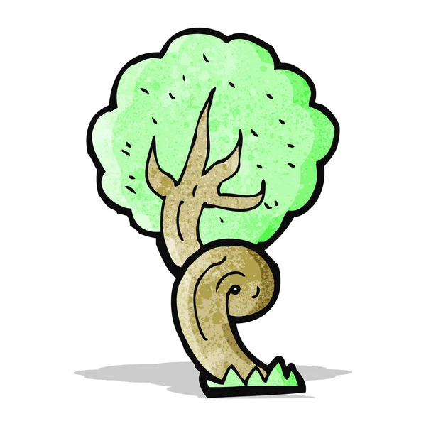 Dessin animé arbre tordu — Image vectorielle