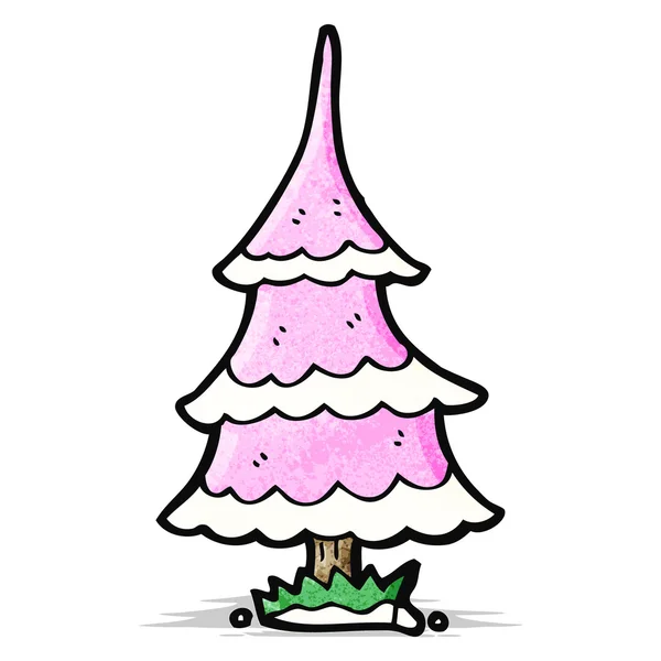 Dibujos animados rosa árbol de Navidad — Archivo Imágenes Vectoriales