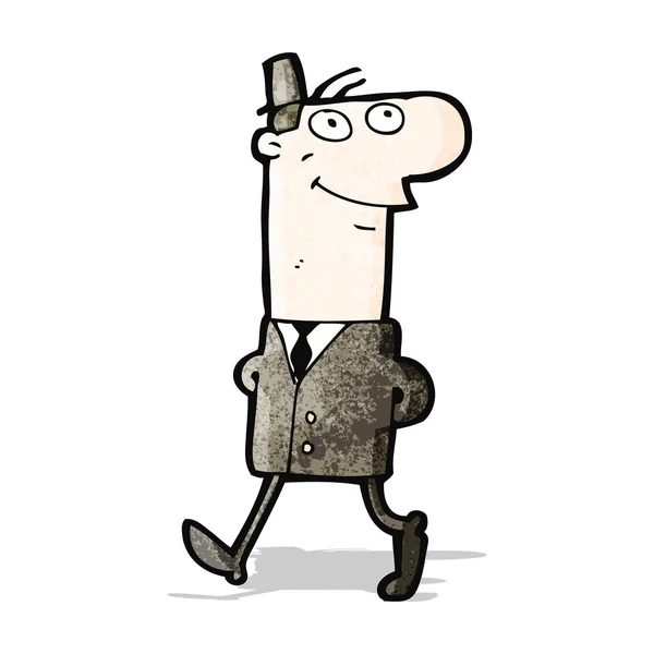 Cartoon businessman walking to work — Stock Vector