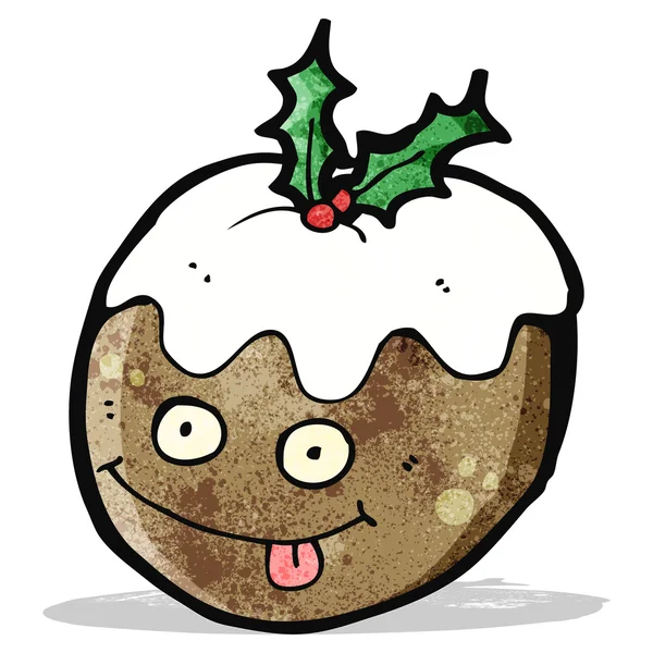 Cartoon christmas pudding — Stock Vector