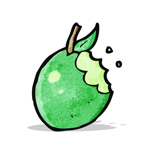 Dessin animé mordu pomme — Image vectorielle