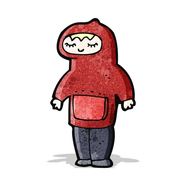 Cartoon jongen in hooded top — Stockvector