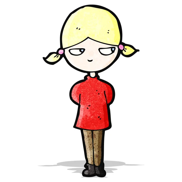 Cartoon geërgerd blond meisje — Stockvector