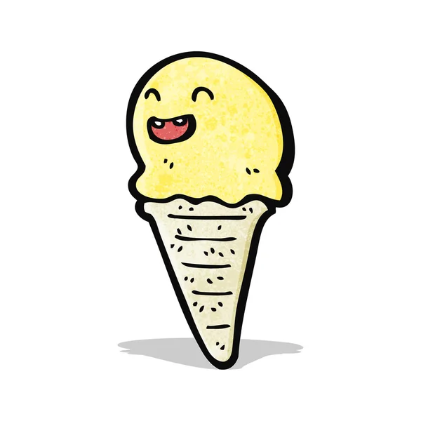 Helado cono personaje de dibujos animados — Vector de stock