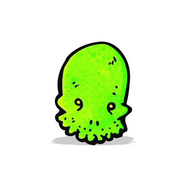Kreslený svítící zelené lebka — Stockový vektor